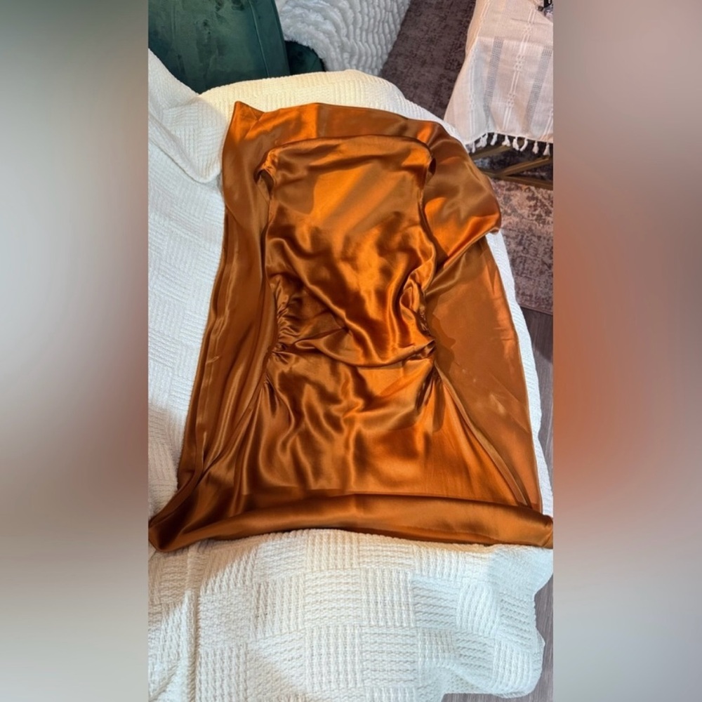 Reformation Anaiis Silk Dress - Copper - Picture 8 of 13